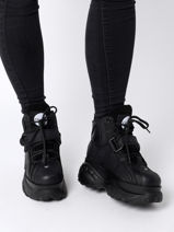 Sneakers Calf En Cuir Buffalo Noir women 1534040-vue-porte