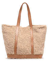 Sac Cabas L Shearling Et Cuir Vanessa bruno Beige cabas shearling 22V40315