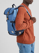 Sac  Dos 1 Compartiment + Pc 15" Faguo Bleu backpack 22LU0913-vue-porte