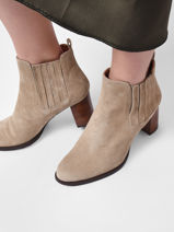 Bottines  Talon Selena En Cuir Brenda zaro Beige women 3898-vue-porte