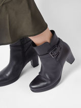 Enkellaarsjes Met Hak Uit Leder Gabor Zwart women 57-vue-porte