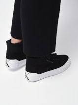 Sneakers Uit Leder Calvin klein jeans Zwart women 761BDS-vue-porte