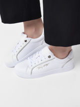 Sneakers Uit Leder Tommy hilfiger Wit women 68690K6-vue-porte