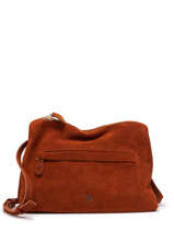 Sac Bandouli�re Daim Cuir Daim Cuir Craie Marron daim LOGIQUE