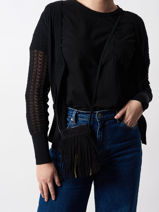 Sac Bandoulire Folk Cuir Gerard darel Noir folk W405-vue-porte