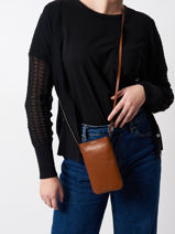 Sac Bandoulire Tresor Cuir Gerard darel Marron tresor M411-vue-porte