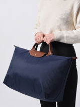 Longchamp Le pliage original Sac de voyage Rose-vue-porte