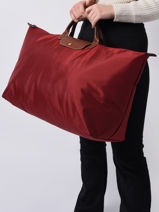 Longchamp Le pliage original Sac de voyage Rouge-vue-porte