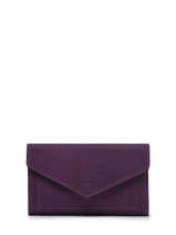 Portefeuille Cuir Etrier Violet etincelle nubuck EETN701