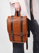 Sac  Dos Lecoursier Paul marius Marron vintage COURSIER-vue-porte