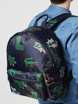 Sac  Dos Lacoste Bleu neo croc holiday NH4056HN-vue-porte