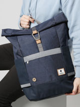 Sac  Dos 1 Compartiment + Pc 15" Faguo Bleu backpack 22LU0902-vue-porte