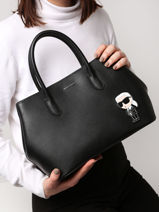 Sac Port Main K Ikonik 2.0 Cuir Karl lagerfeld Noir k ikonic 2.0 230W3041-vue-porte