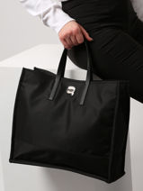 Sac Port paule K Ikonik 2.0 Nylon Karl lagerfeld Noir k ikonic 2.0 230W3044-vue-porte