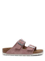 Slippers Arizona Uit Leder Birkenstock Roze women 1023321