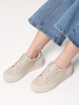 Sneakers En Cuir Calvin klein jeans Beige women 8640GD-vue-porte