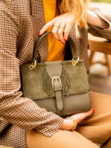 Cross Body Tas M Nomade Leder Etrier Groen nomade ENOM001M