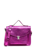 Sac Bandoulire Mademoiselle George Ultraviolet Cuir Paul marius Rose ultraviolet UV