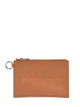 Pochette Zippe Ninon Cuir Lancel Marron cabas d'ete A12098