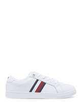 Sneakers Essential Uit Leder Tommy hilfiger Wit women 6903YBR