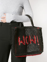 Shoppingtas "wow!" Van Jute The jacksons Zwart word bag S-WOW-vue-porte