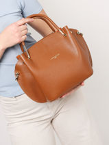 Handtas Foulonn Double Leder Lancaster Bruin foulonne double 18-vue-porte