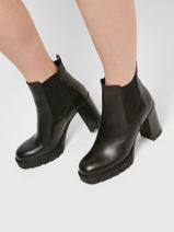 Bottines  Talon En Cuir Tamaris Noir women 29-vue-porte