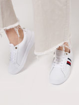 Sneakers Essential Uit Leder Tommy hilfiger Wit women 6903YBR-vue-porte