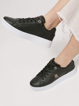 Sneakers En Cuir En Cuir Tommy hilfiger Noir women 6854BDS-vue-porte