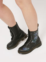 Bottines 1490 Black Mystic Garden Floral En Cuir Dr martens Noir women 27660001-vue-porte
