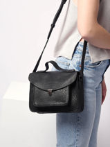 Sac  Mademoiselle George Cuir Paul marius Noir vintage GEORGE-vue-porte