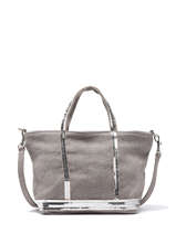 Sac Bandoulire Baby Cabas Lin Paillettes Vanessa bruno Gris cabas lin 31V40410