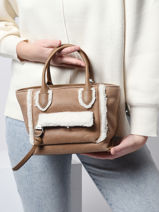Longchamp Mailbox - shearling Handtas Bruin-vue-porte
