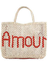 Shoppingtas "amour" Van Jute The jacksons Rood word bag AMOUR