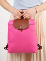 Longchamp Le pliage original Sac  dos Rose-vue-porte