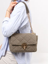 Cross Body Tas Moon Linnen Vanessa bruno Groen moon 70V40329-vue-porte