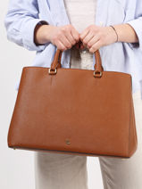 Handtas Hanna 37 Leder Lauren ralph lauren Beige hanna 31898556-vue-porte