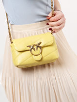 Cross Body Tas Love Baby Puff Leder Pinko Geel love bag puff A0F2-vue-porte