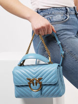 Sac Bandoulière Love Bag Quilt Cuir Love Bag Quilt Cuir Pinko Bleu love bag quilt A0GK-vue-porte