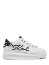 Sneakers Kapri Whipstitch Uit Leder Karl lagerfeld Wit women KL62572