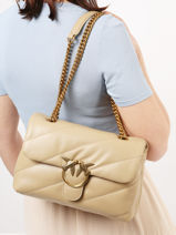 Cross Body Tas Love Bag Puff Leder Pinko Beige love bag puff A0F2-vue-porte