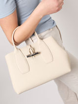 Longchamp Roseau Sac port main Beige-vue-porte