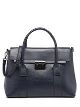 Sac Port Main Caviar Cuir Milano Bleu caviar CA22064