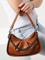 Sac Port paule Caviar Cuir Milano Marron caviar CA22111-vue-porte