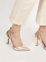 Escarpins Talon Aiguille En Cuir Tamaris Or women 20-vue-porte