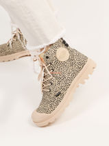 Bottines Pampa Hi Safari Palladium Beige women 98617267-vue-porte