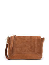 Cross Body Tas Velvet Leder Milano Bruin velvet 1HERO