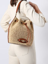 Sac Seau Daphney Raphia Et Cuir Lauren ralph lauren Beige daphney 31891075-vue-porte