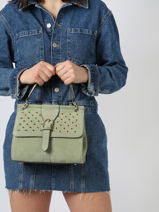 Handtas Ethnique Leder Etrier Groen ethnique EETH001M-vue-porte