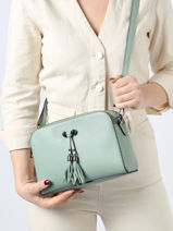 Sac Bandouliere Caviar Cuir Milano Bleu caviar CA21101-vue-porte